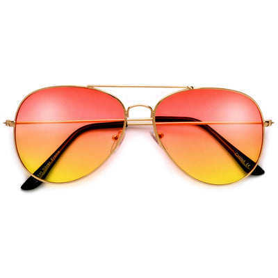 Vibrant Multicolored Lens Classic Aviator Fashion Sunglasses - Sunglass Spot