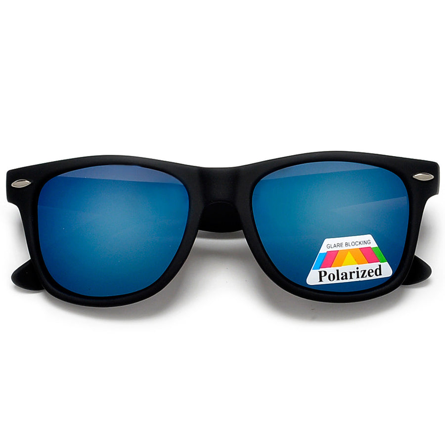 Polarized Colorful Mirrored Lens Classic 80's Style Sunglasses - Sunglass Spot