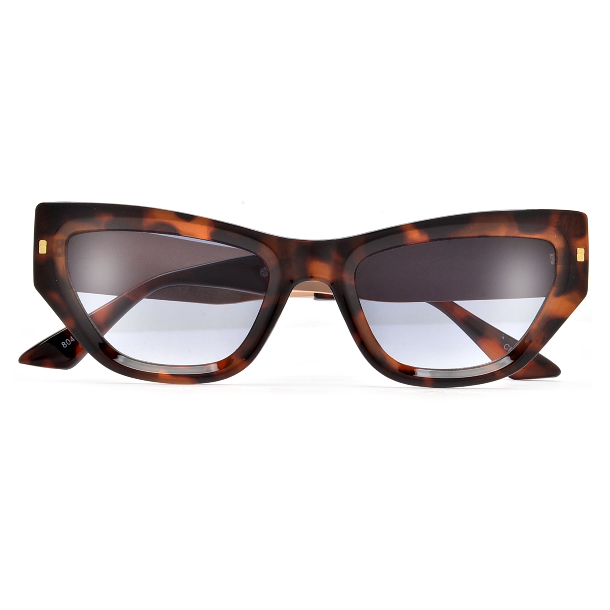 Ultra Chic Metal Temple Cat Eye Sunglasses