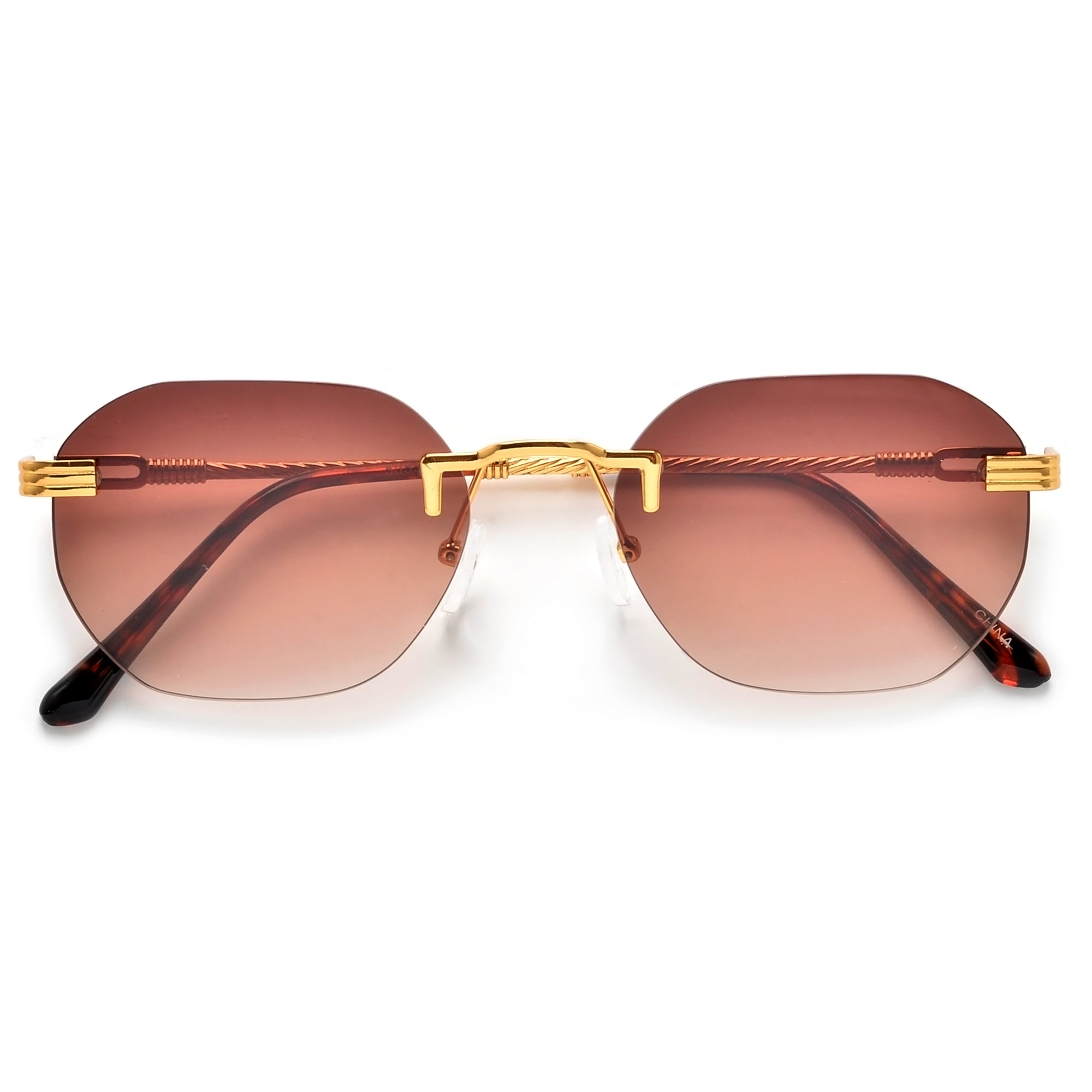 Rimless Cable Wire Temple High Fashion Sunnies