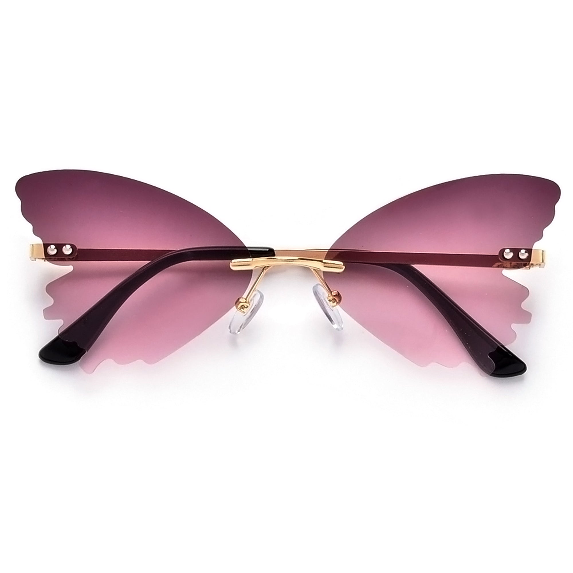Rimless Butterfly Silhouette Gleeful Sunnies - Sunglass Spot