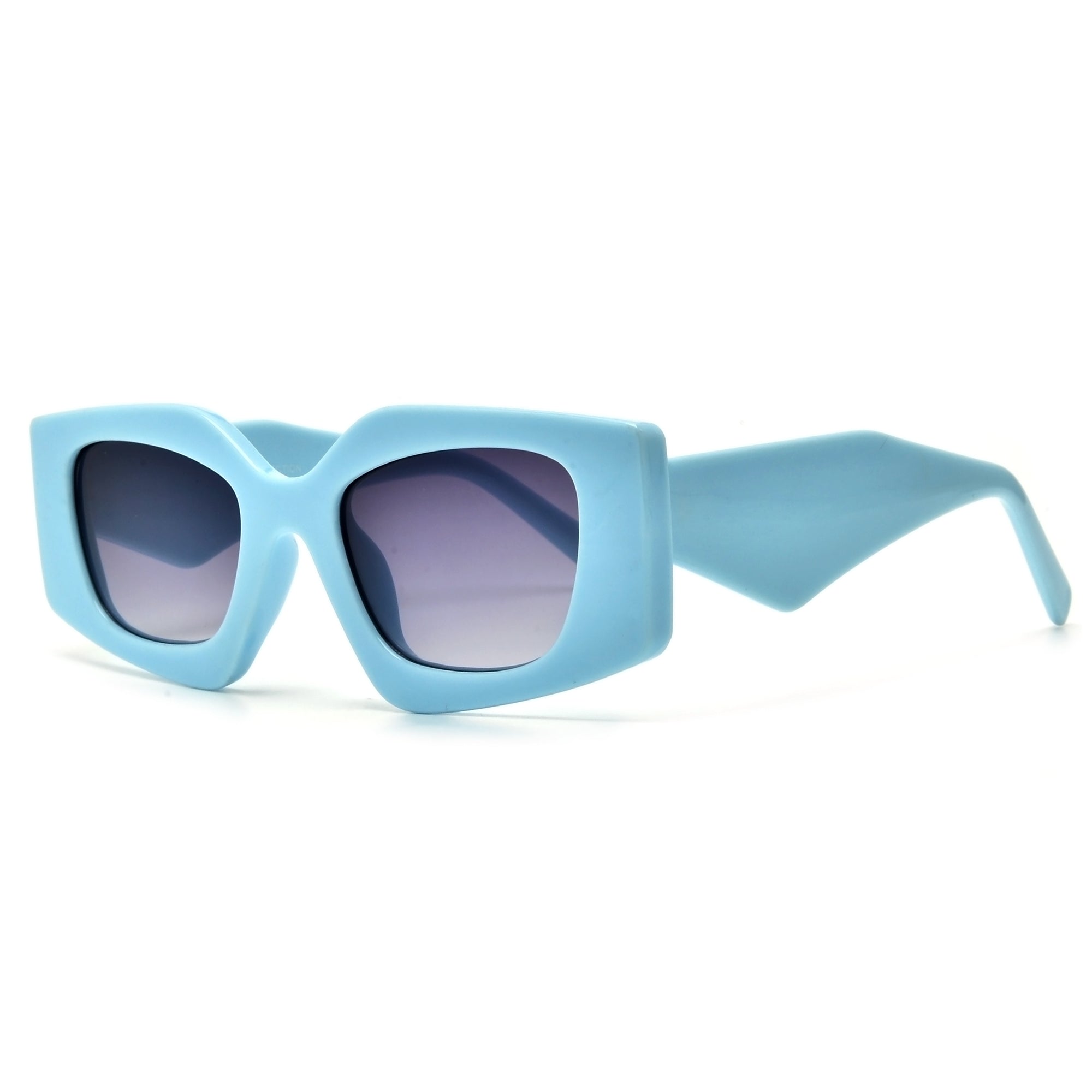 Gleamery Geometric Wrap Around Fashion Square Sunglasses