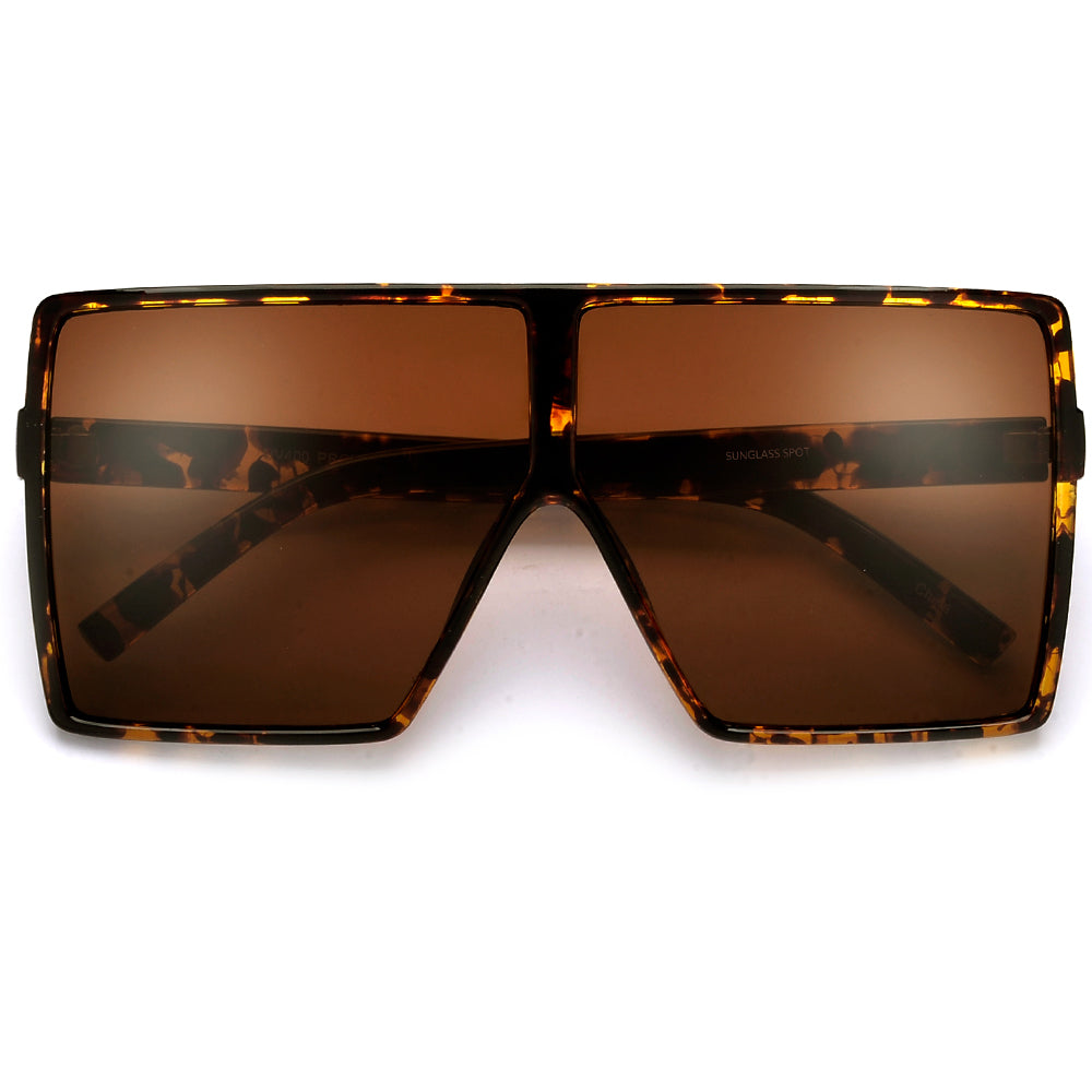 Oversized 71mm Bold Squared Off Visor Inspired Sunglasses - Sunglass Spot