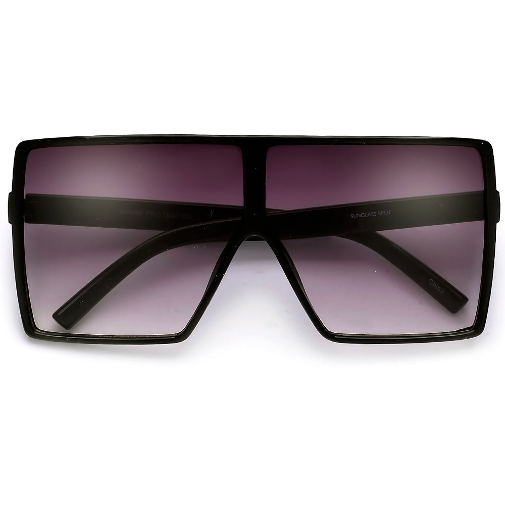 Oversized 71mm Bold Squared Off Visor Inspired Sunglasses - Sunglass Spot
