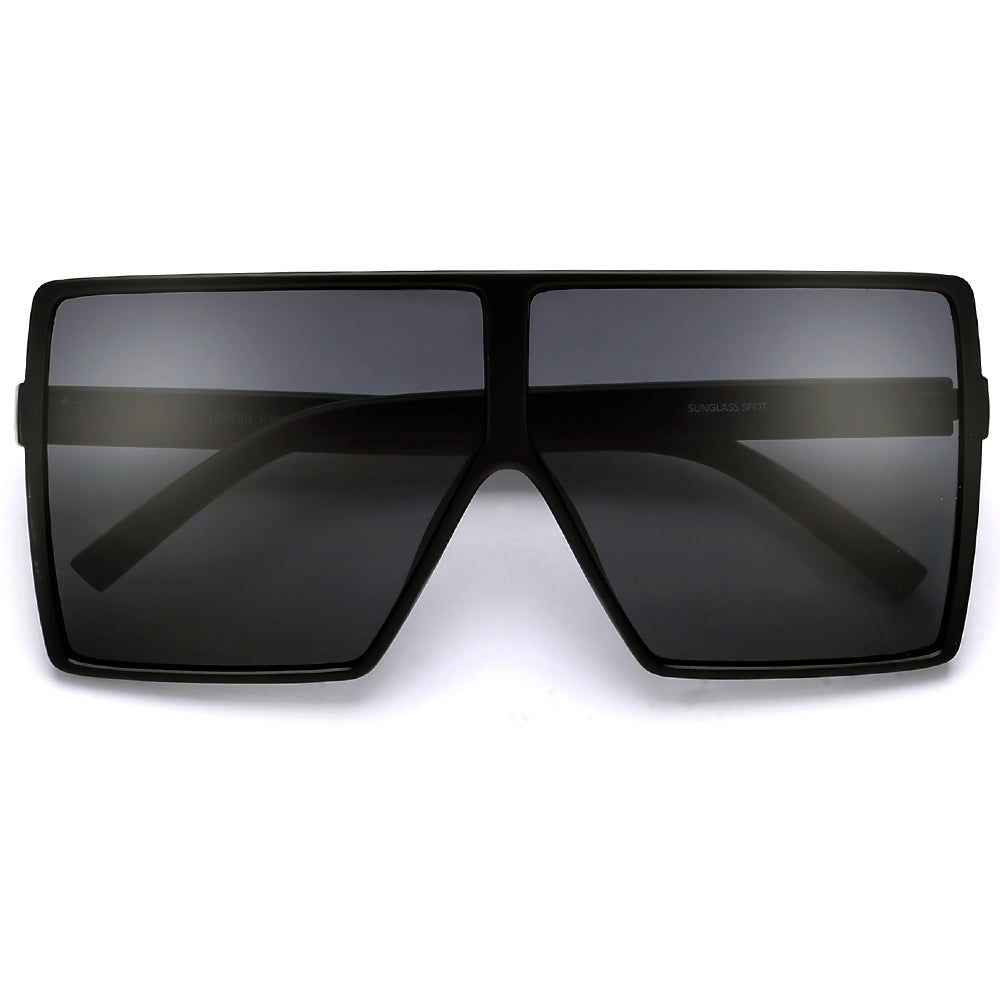 Oversized 71mm Bold Squared Off Visor Inspired Sunglasses - Sunglass Spot