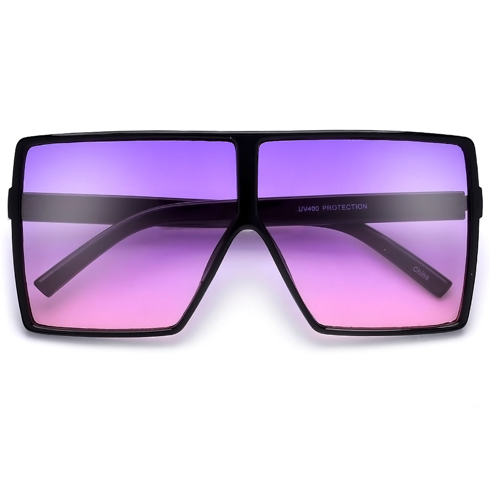 Oversized 71mm Bold Squared Off Visor Inspired Sunglasses - Sunglass Spot