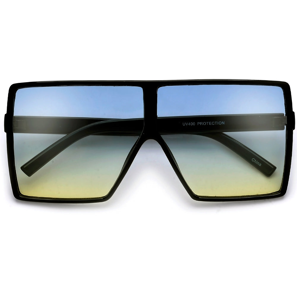 Oversized 71mm Bold Squared Off Visor Inspired Sunglasses - Sunglass Spot