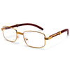 Contemporary Clear Eyewear with Wood Look Temples - Sunglass Spot