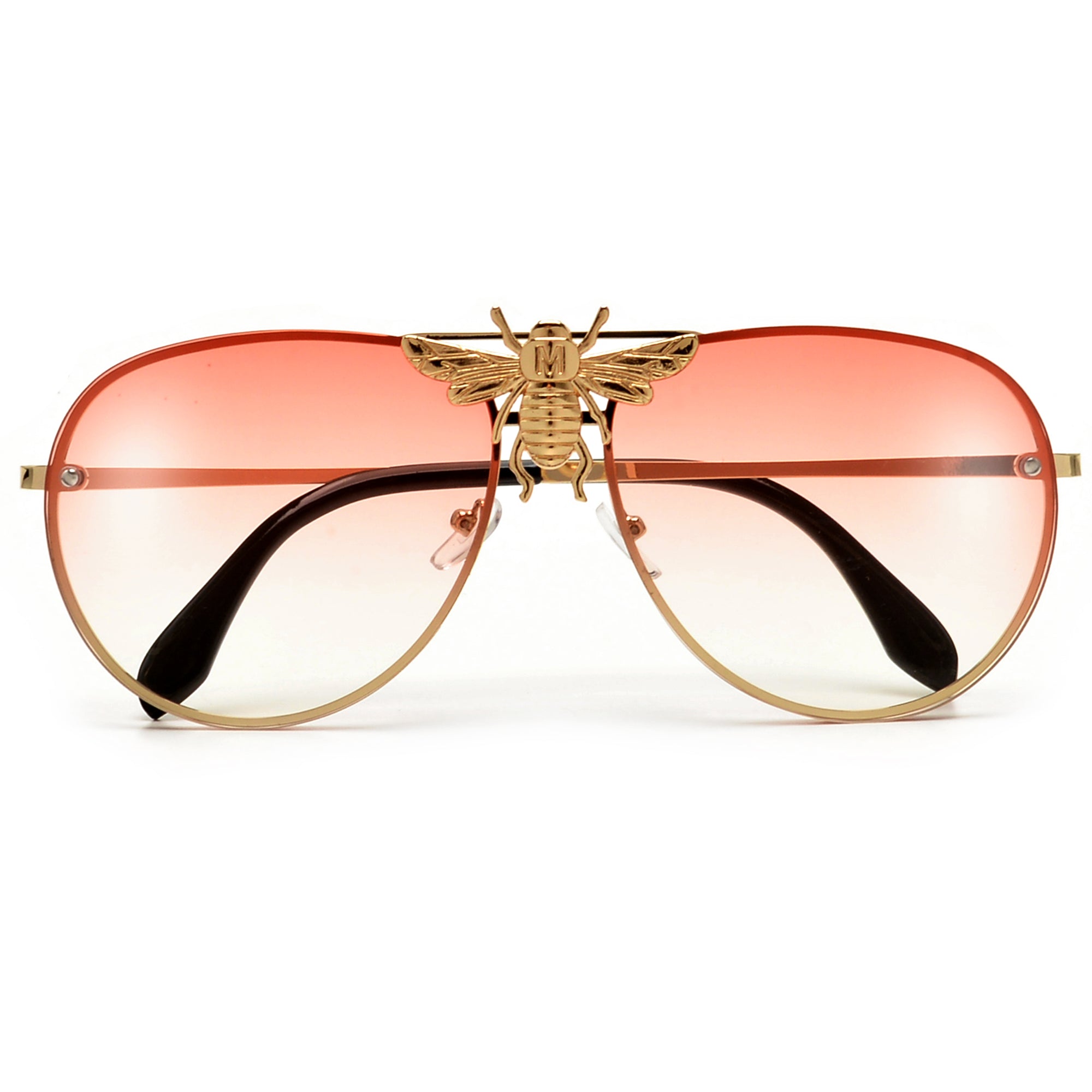GUCCI GG0351S-001 Womens Aviator Sunglasses in Red Glitter/Gold/Grey Smoke  62 mm - Speert International