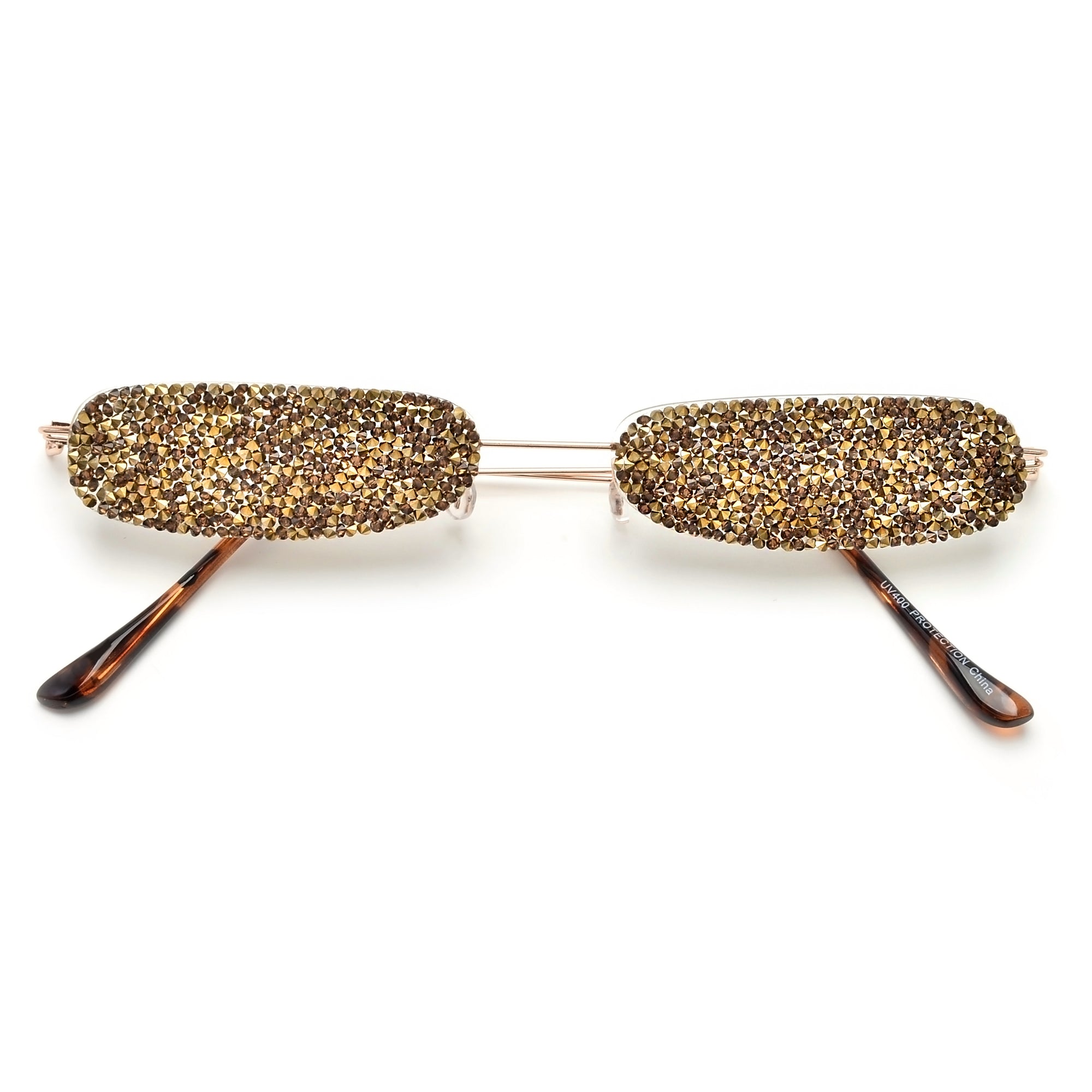 Slim Narrow Shimmering Crystals Fashion Accessory Eyewear