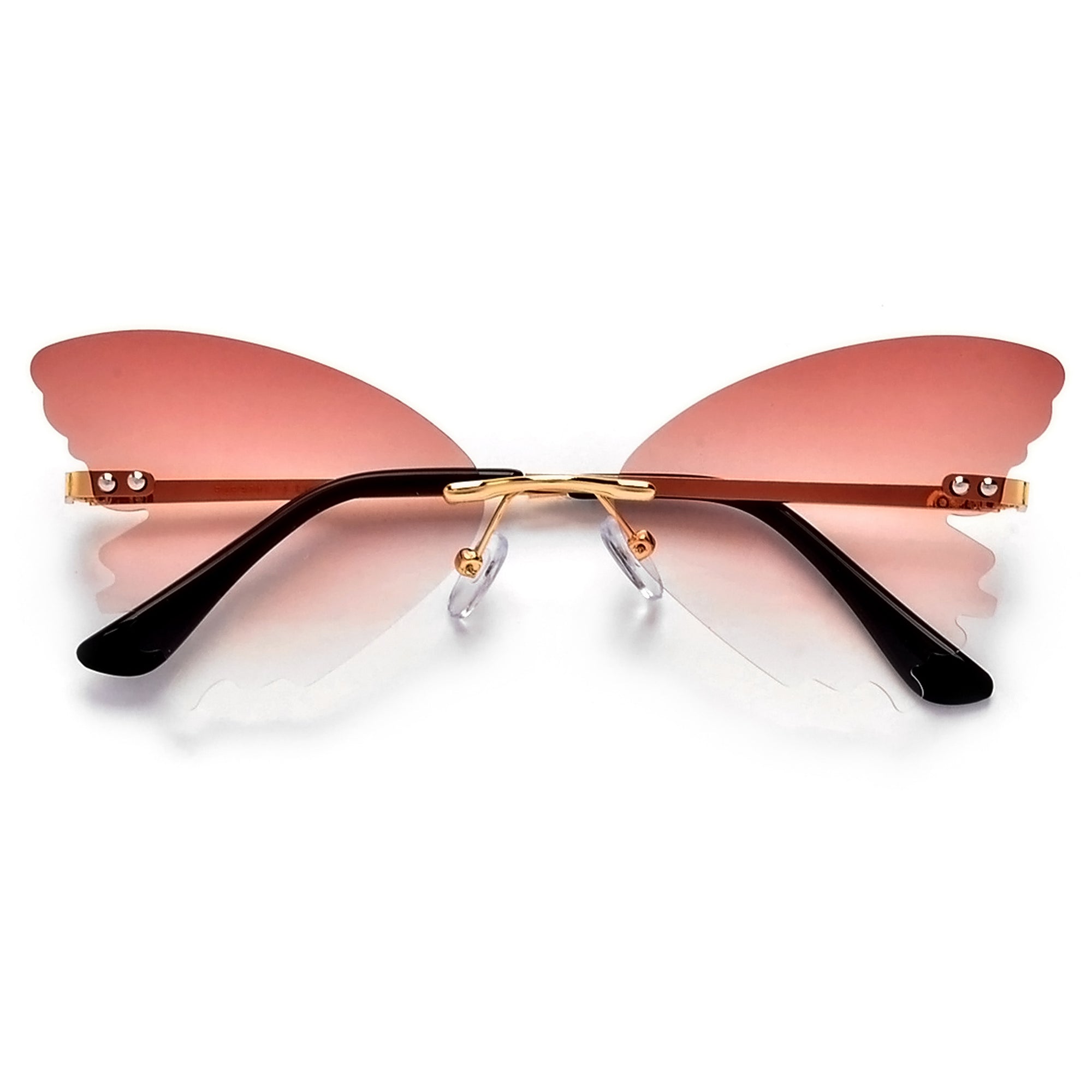 Rimless Butterfly Silhouette Gleeful Sunnies - Sunglass Spot