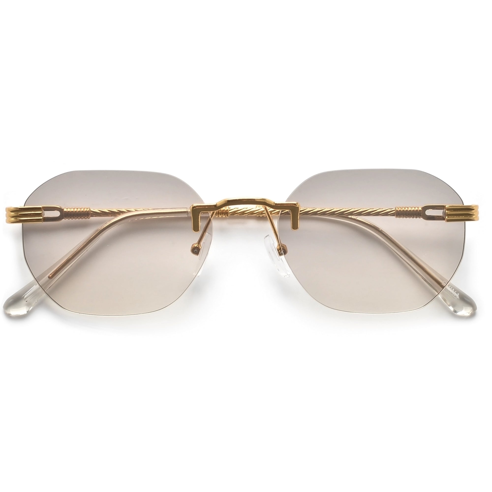 Rimless Cable Wire Temple High Fashion Sunnies