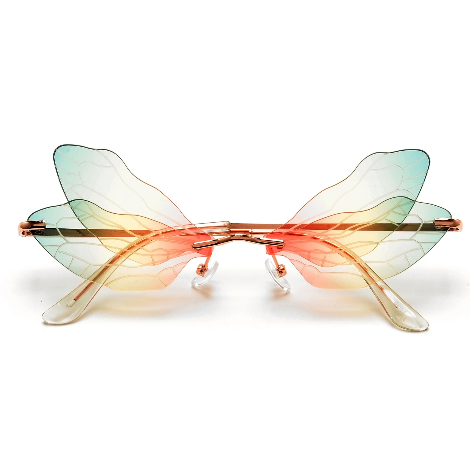 Colorful Rimless Butterfly Wings Sunnies - Sunglass Spot