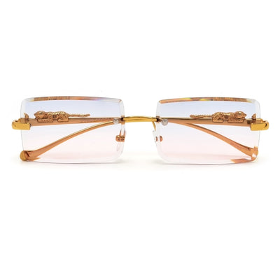 Rimless Leopard Temple Ultra Chic Sunnies