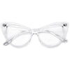 Super Cat Eye Vintage Inspired Fashion Mod Chic High Pointed Clear Frame Eyewear - Sunglass Spot