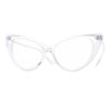 Super Cat Eye Vintage Inspired Fashion Mod Chic High Pointed Clear Frame Eyewear - Sunglass Spot