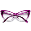 Colorful Ombre Super Cateyes Vintage Inspired Fashion Mod Chic High Pointed Clear Lens Eye Wear Glasses - Sunglass Spot