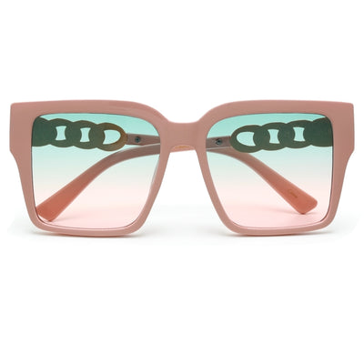 Oversize Squared Off Chain Link Temple Sunnies
