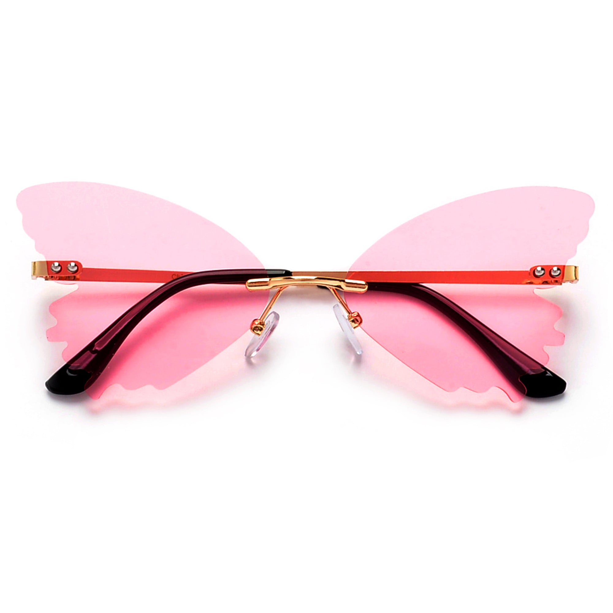 Rimless Butterfly Silhouette Gleeful Sunnies - Sunglass Spot
