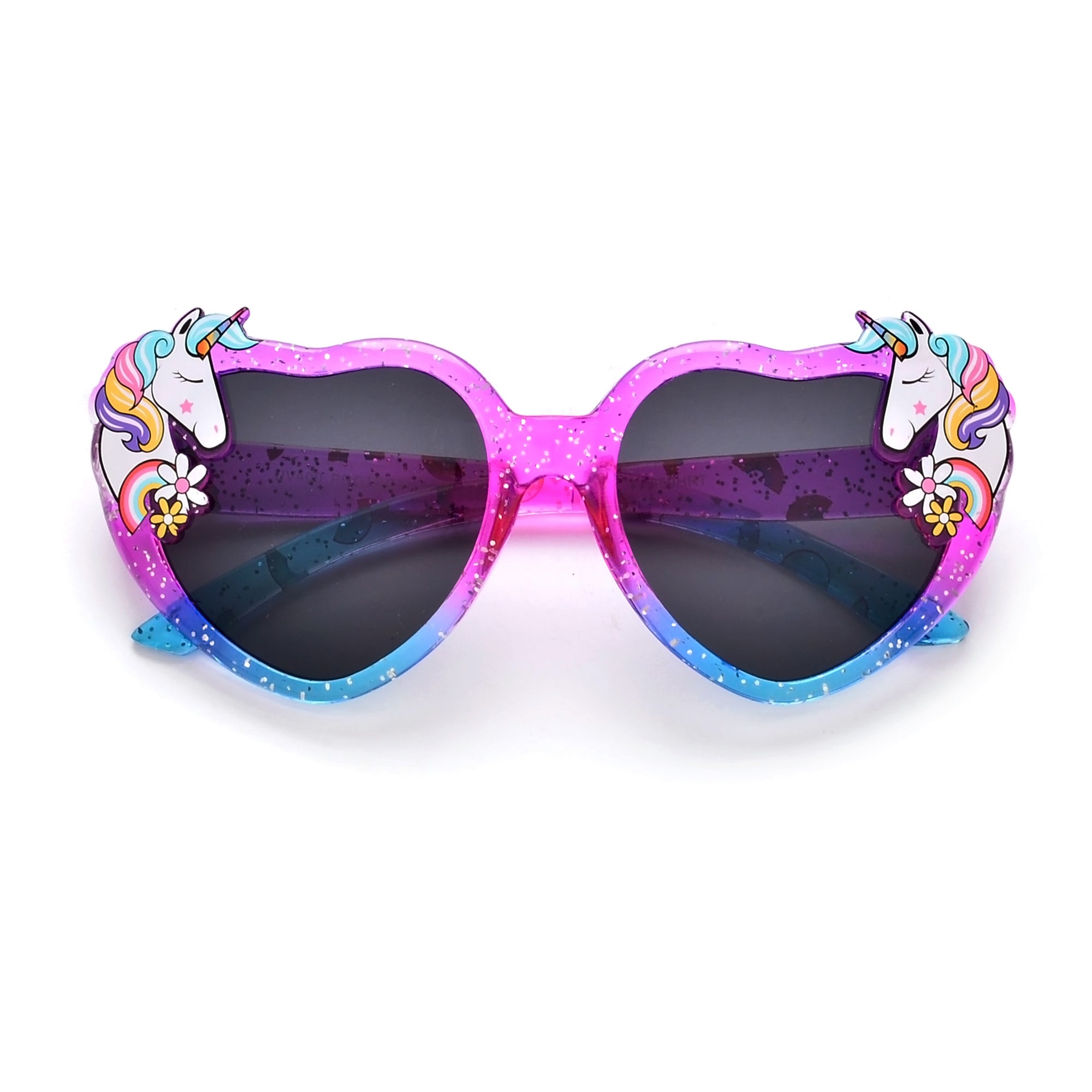 KIDS ADORABLE GLITTERED UNICORN HEART SUNNIES