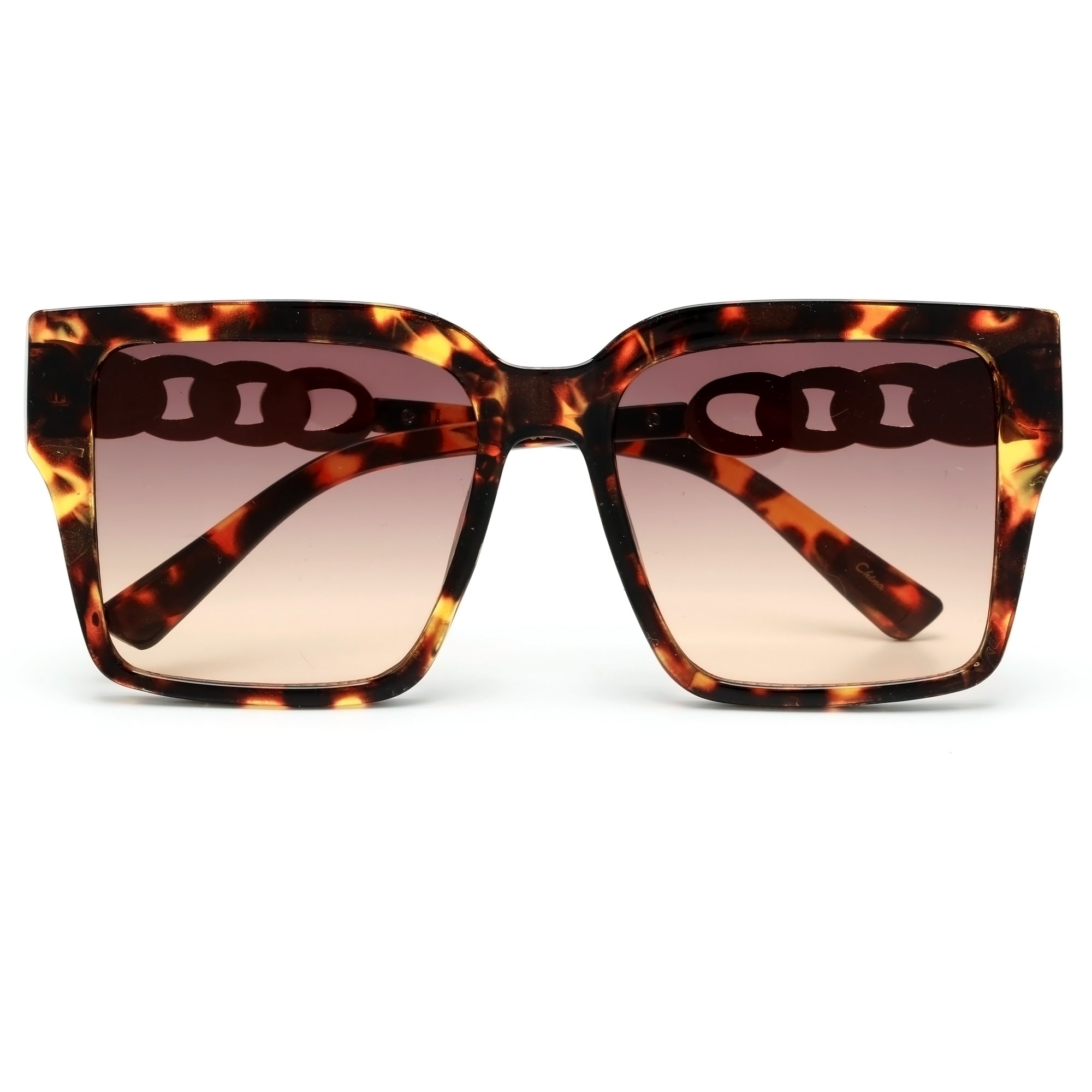 Oversize Squared Off Chain Link Temple Sunnies