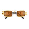 Contemporary Design Slender Cut Out Square Frame Sunglasses