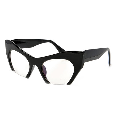 Sharp Rimless Bottom Modernized Cat-Eye Frame-High Fashion Designer Inspired Sunglasses - Sunglass Spot