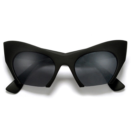 Sharp Rimless Bottom Modernized Cat-Eye Frame-High Fashion Designer Inspired Sunglasses - Sunglass Spot