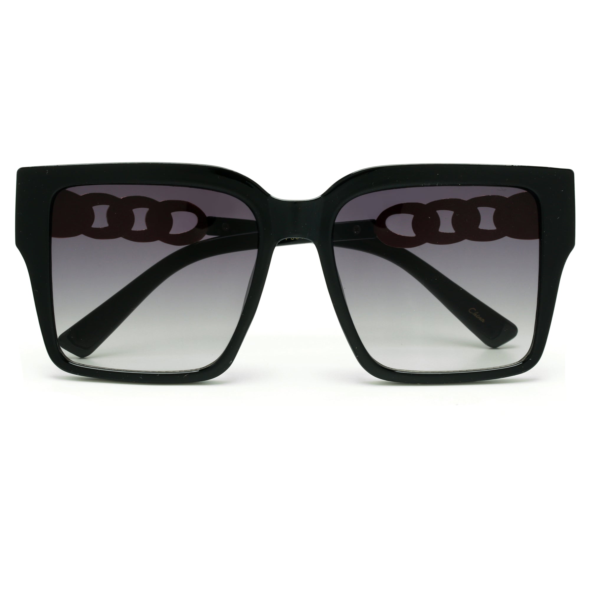Oversize Squared Off Chain Link Temple Sunnies