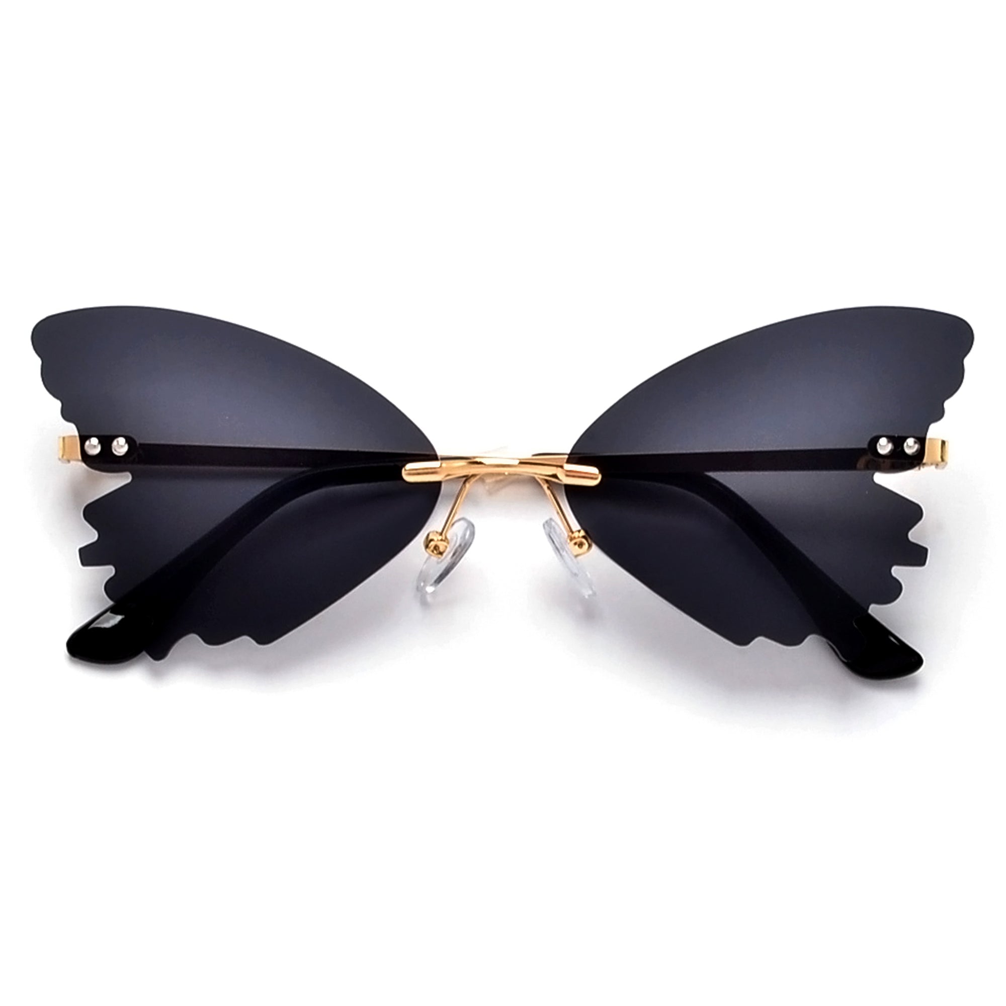 Rimless Butterfly Silhouette Gleeful Sunnies - Sunglass Spot