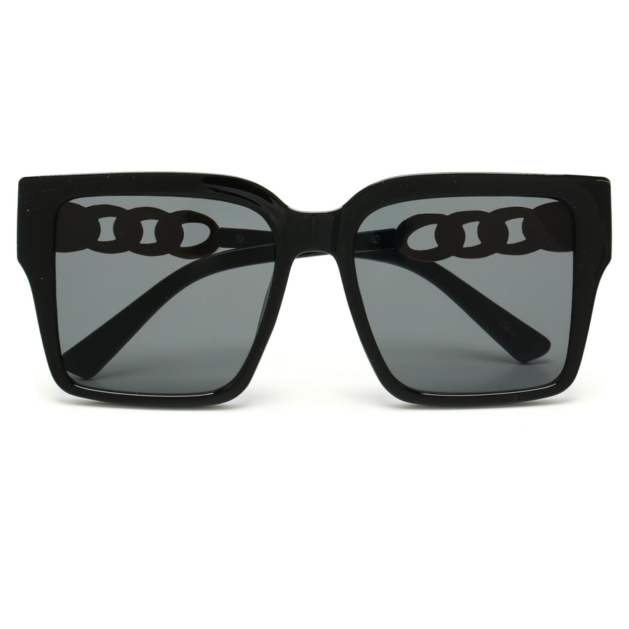 Oversize Squared Off Chain Link Temple Sunnies