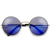 Lennon Inspired Thin Wire Metal Round Colorful Mirrored Lens Sunglasses - Sunglass Spot