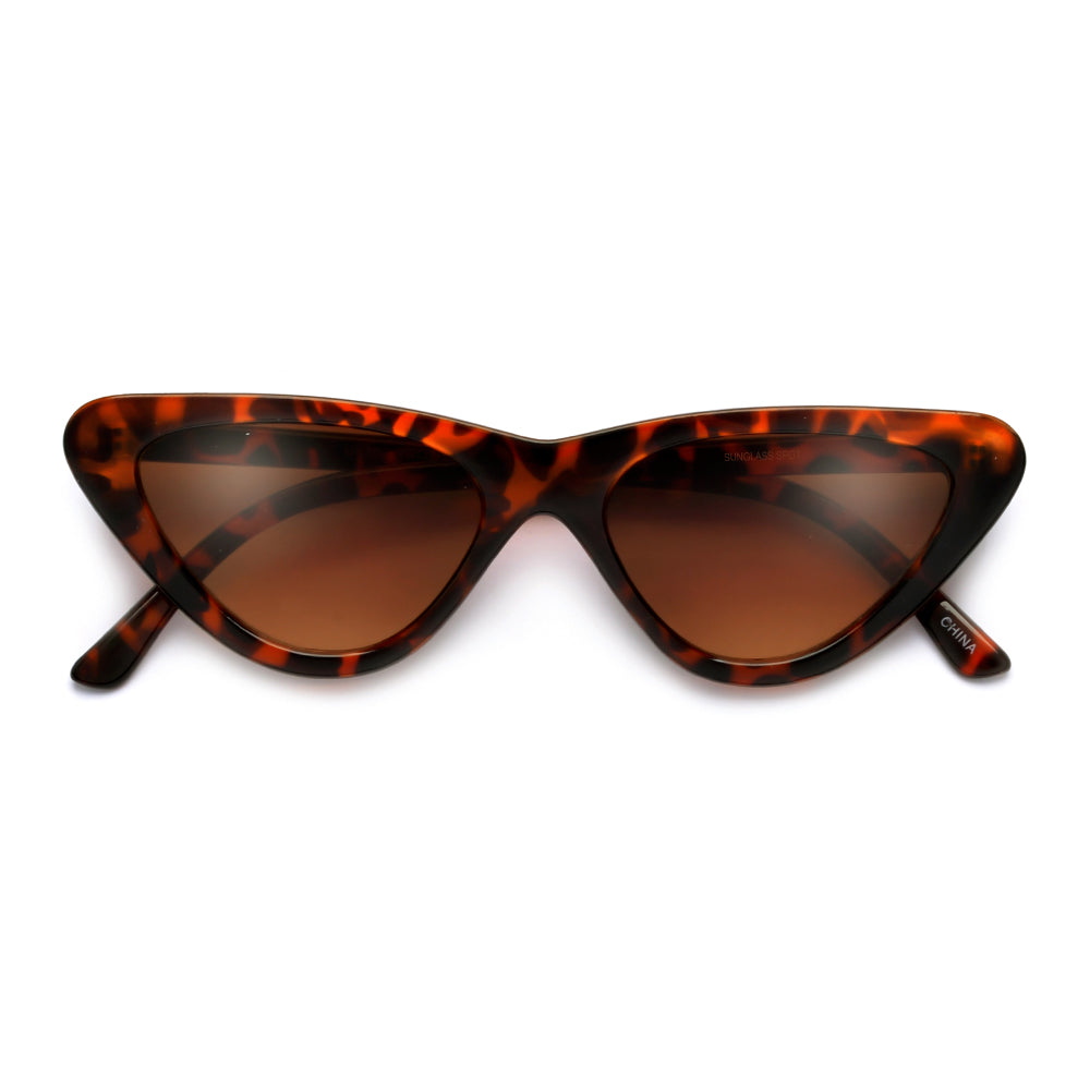 Slim Streamlined Cat Eye Silhouette Sunnies - Sunglass Spot