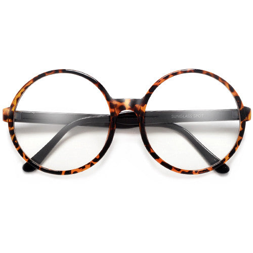 Super Oversized 69mm Round Boho Chic Clear Fashion Eyewear - Sunglass Spot