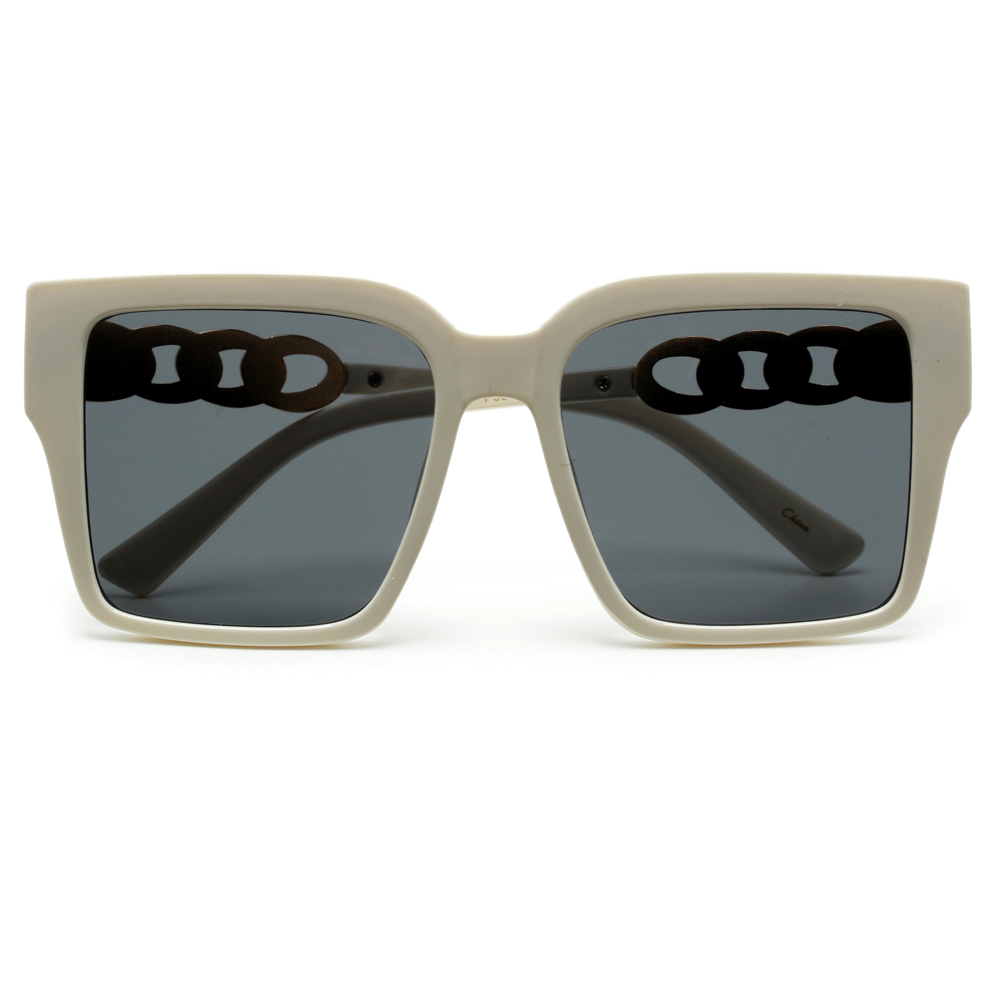 Oversize Squared Off Chain Link Temple Sunnies