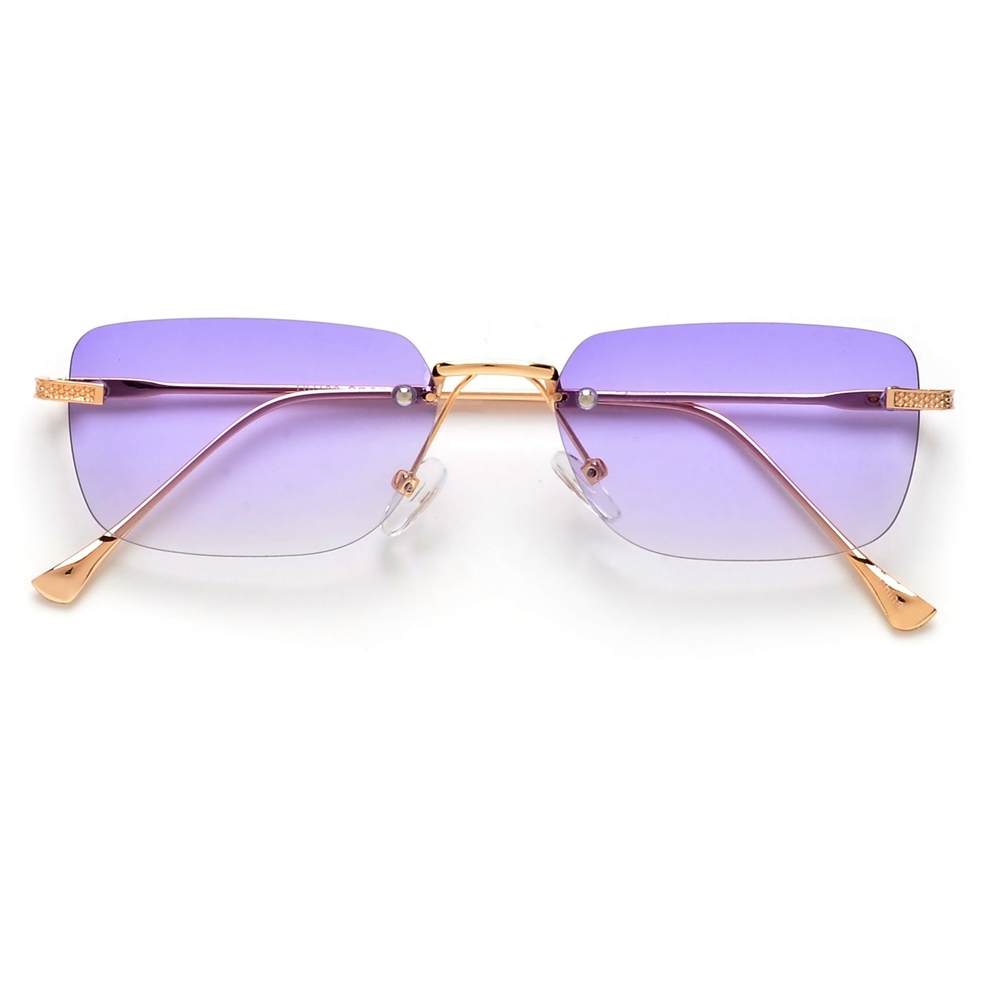 Slim Ultra Chic Rimless Rectangular Sunglasses
