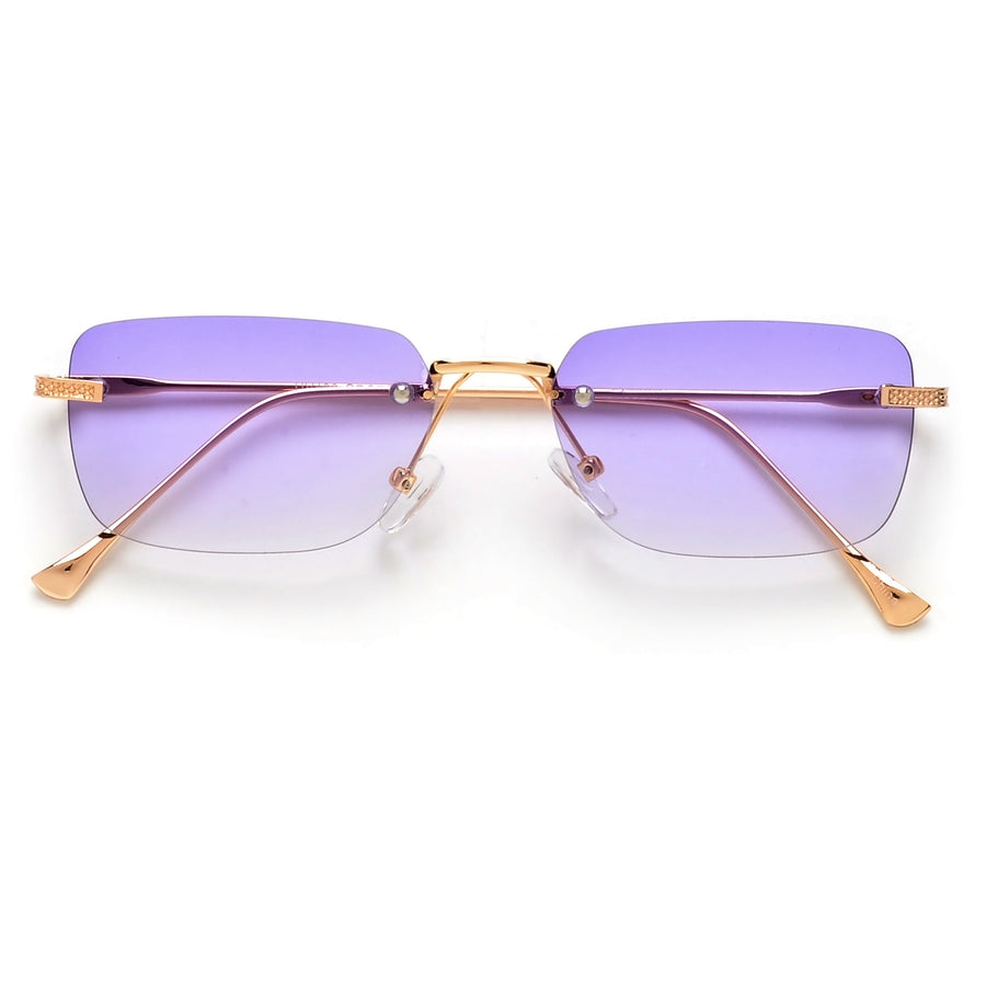 Slim Ultra Chic Rimless Rectangular Sunglasses