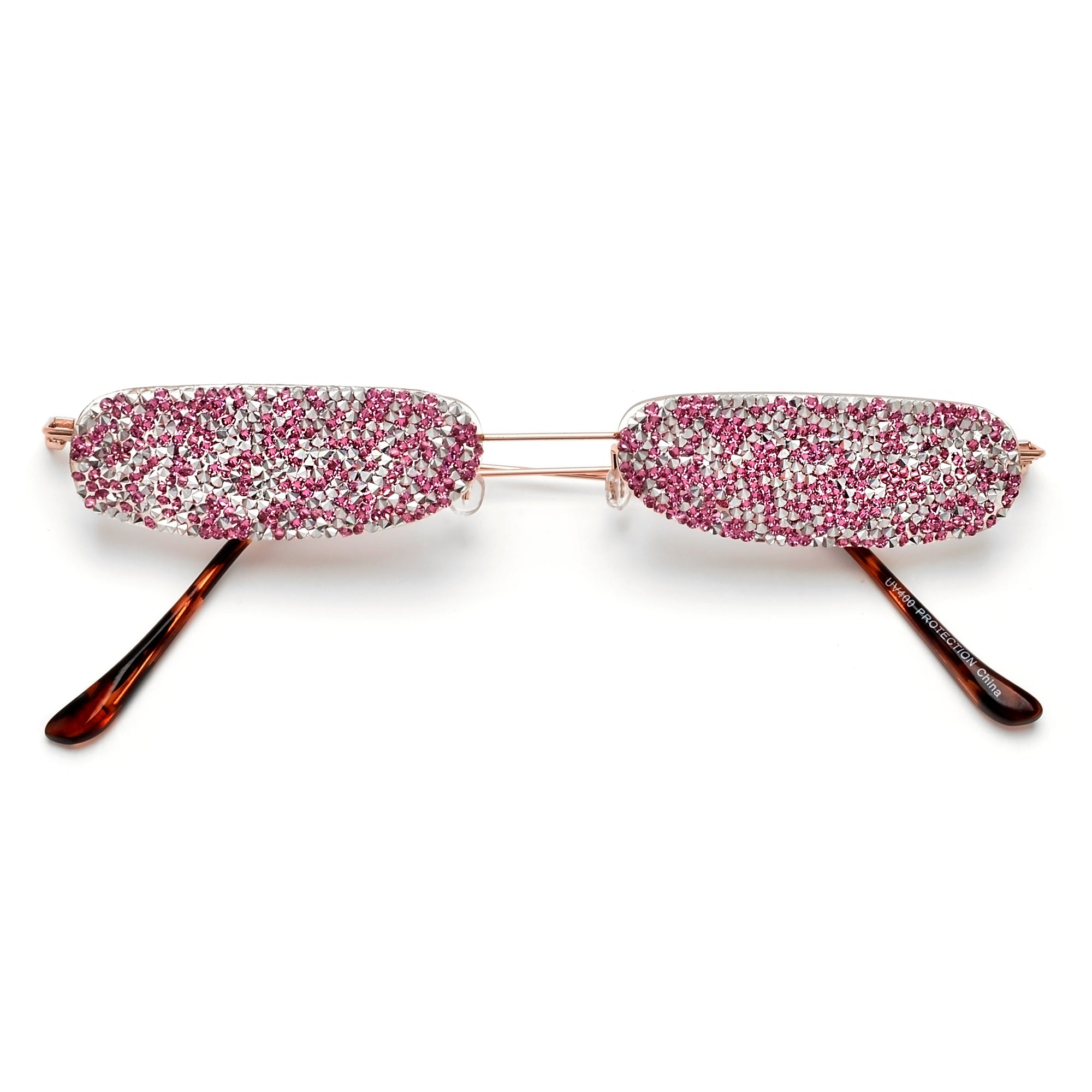 Slim Narrow Shimmering Crystals Fashion Accessory Eyewear