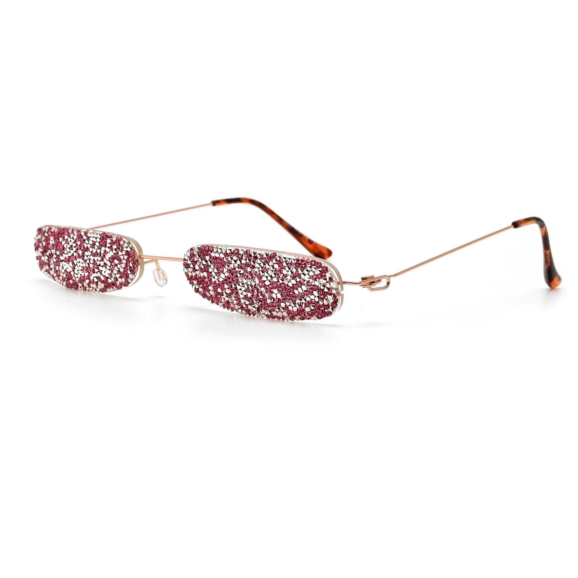 Slim Narrow Shimmering Crystals Fashion Accessory Eyewear