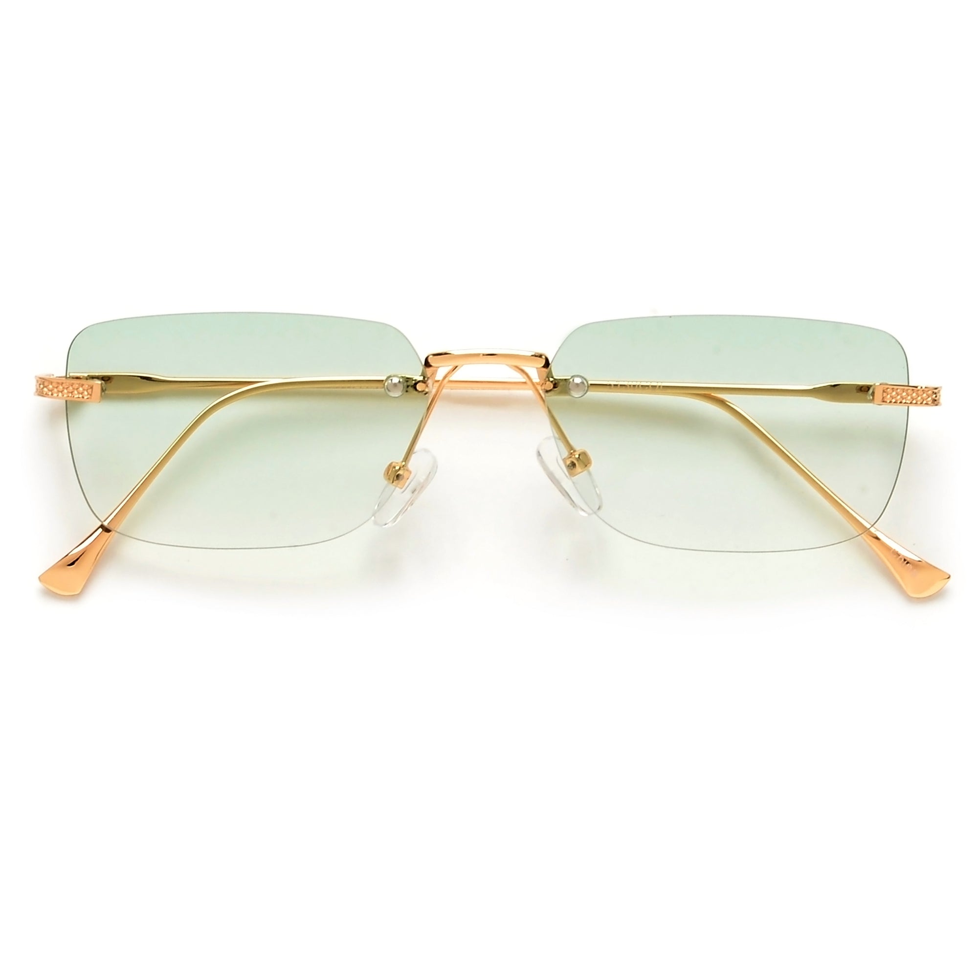 Slim Ultra Chic Rimless Rectangular Sunglasses
