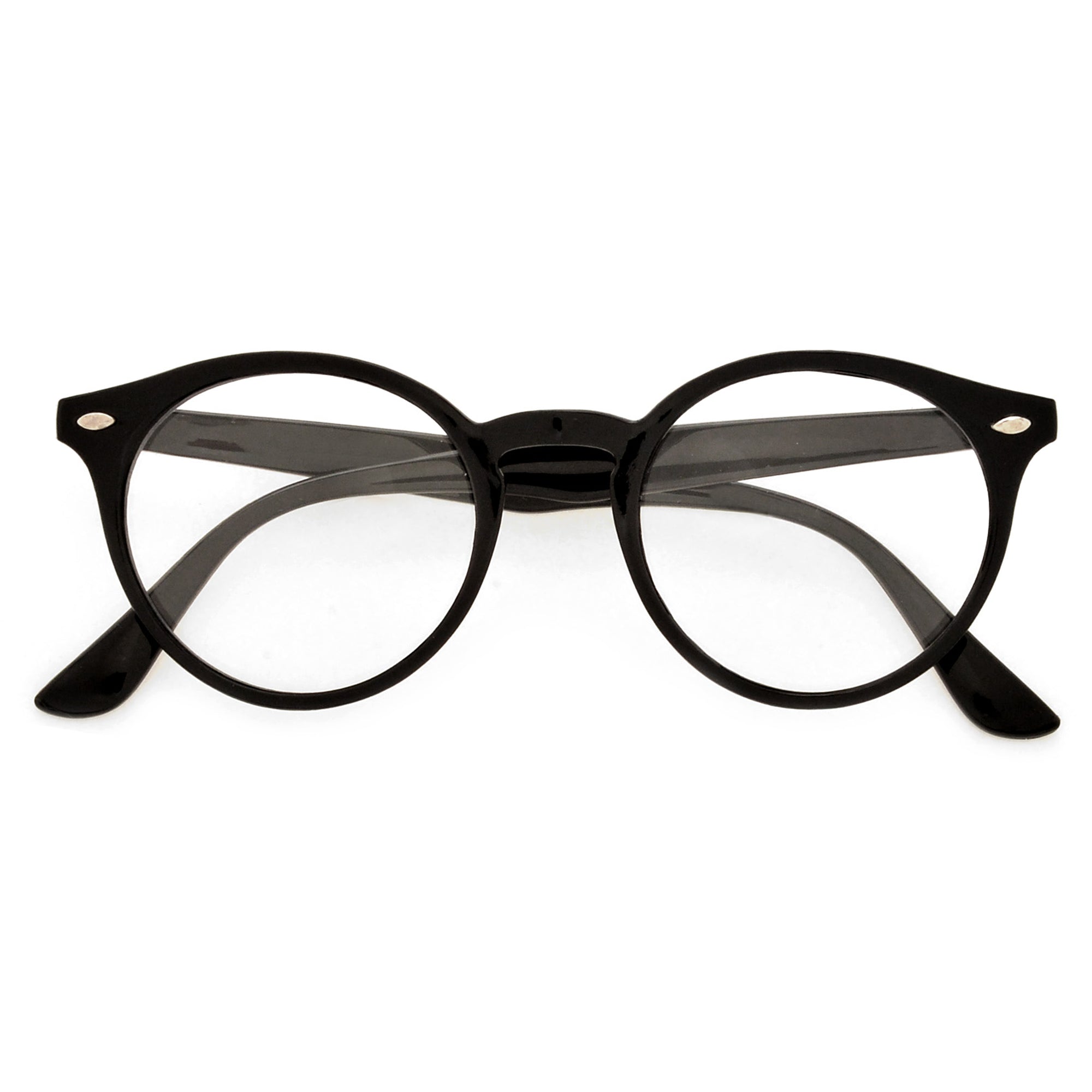 Crystal Clear Retro Inspired Round Keyhole Bridge Clear Lens Eyewear - Sunglass Spot