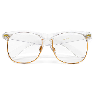 TRANSPARENT RETRO INSPIRED ROUND HALF FRAME EYEWEAR