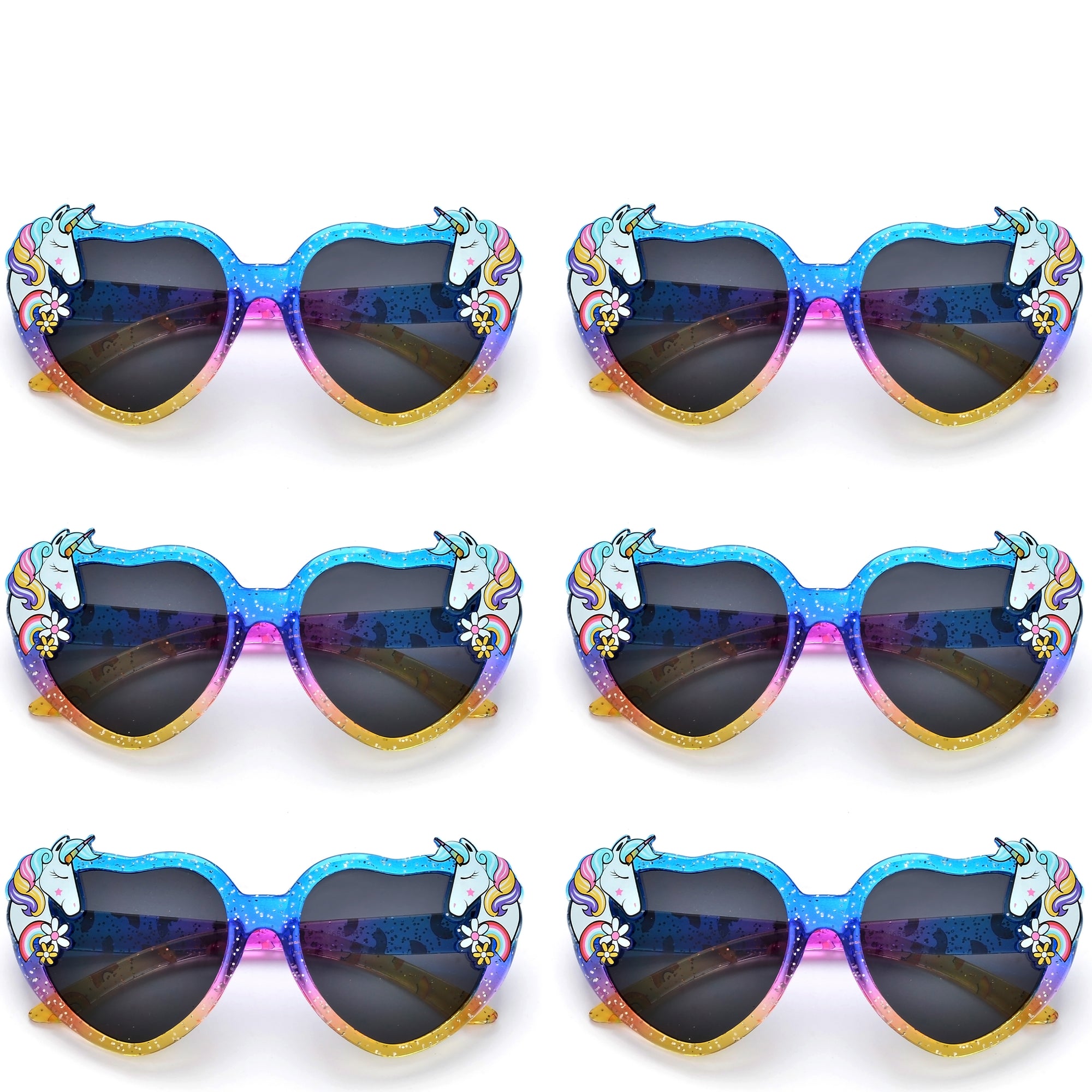 KIDS ADORABLE GLITTERED UNICORN HEART SUNNIES