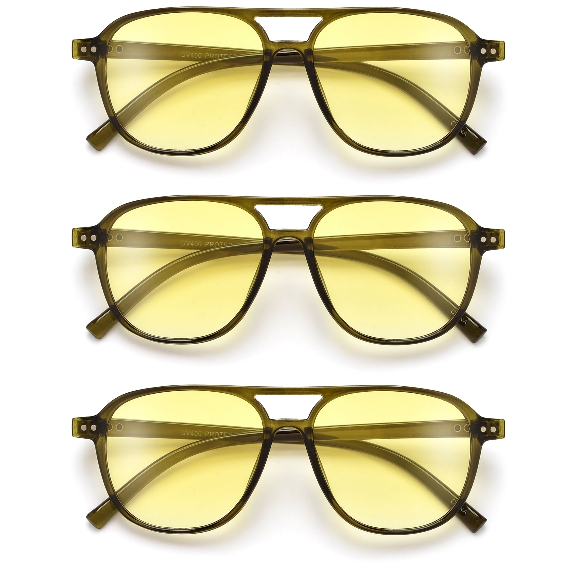 Streamlined Minimalist Studded Retro Aviator