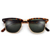 Retro Half Frame Semi-Rimless Colored Lens Half Frame Sunglasses - Sunglass Spot