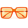 Oversize Colorful Two Tone Cut Out Lens Squared Sunnies