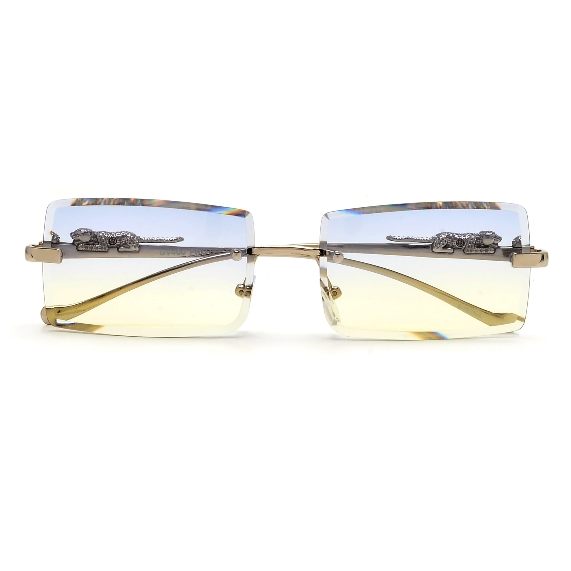 Rimless Leopard Temple Ultra Chic Sunnies