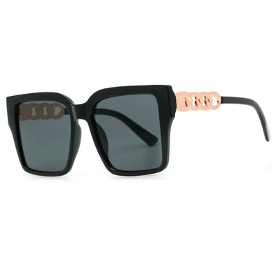 Oversize Squared Off Chain Link Temple Sunnies