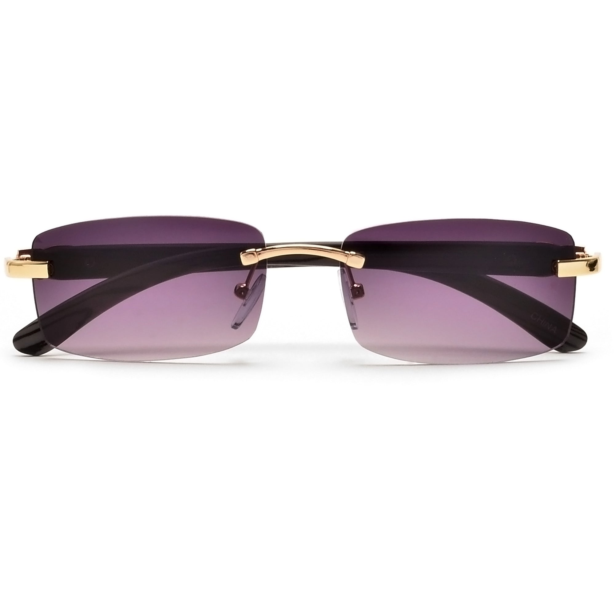 Sleek Rimless Detailed Temple Sunnies - Sunglass Spot