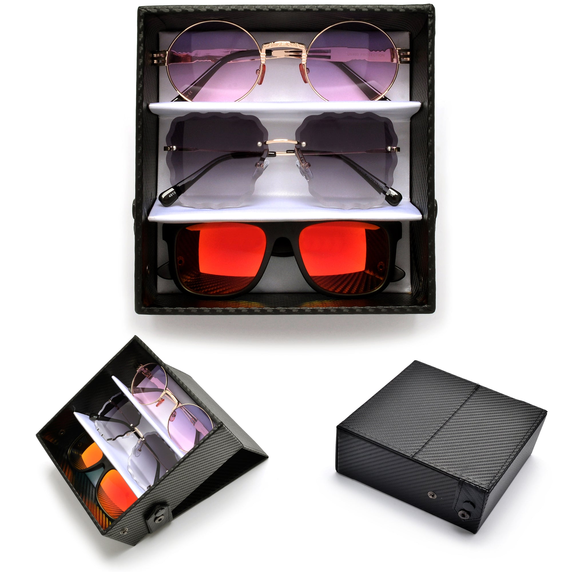 Sleek Carbon Fiber Sunglass Display - Sunglass Spot